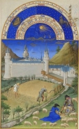 Monat Juli  mit Sternzeichen aus dem Stundenbuch des Herzogs von Berry